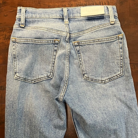 RE/DONE Revolve Denim 90s High Rise Ankle Crop Jeans True Blue Redone Size 24 - Picture 7 of 14